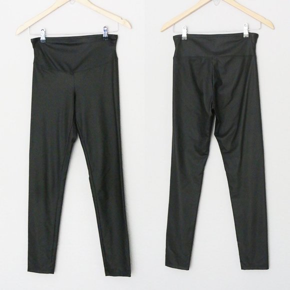 Yummie Faux Leather Shaping Legging Matte Black High Waist Size M $68 - Picture 4 of 11